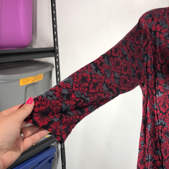 Croft & Barrow red and black built in tank cardigan combo top size 1X - Picture 5 of 11